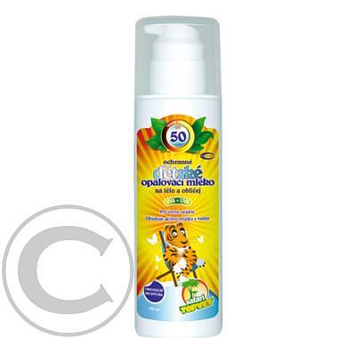 TOPVET SAFARI Dětské opalovací mléko SPF50 200ml, TOPVET, SAFARI, Dětské, opalovací, mléko, SPF50, 200ml