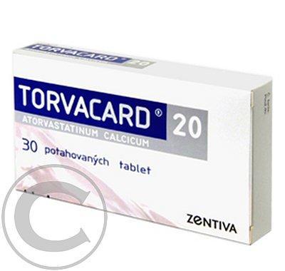 TORVACARD 20  30X20MG Potahované tablety, TORVACARD, 20, 30X20MG, Potahované, tablety