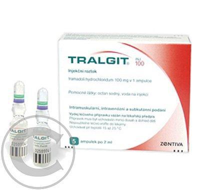 TRALGIT 100 INJ  5X2ML/100MG Injekční roztok, TRALGIT, 100, INJ, 5X2ML/100MG, Injekční, roztok