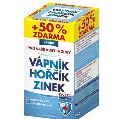 VITAR Vápník, Hořčík, Zinek   vitamín D3   K1 150 tablet