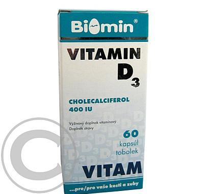 BIOMIN Vitamín D3 400 IU 60 tobolek, BIOMIN, Vitamín, D3, 400, IU, 60, tobolek