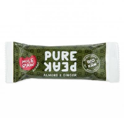 Tyčinka Pure Peak mandle zázvor RAW BIO 40 g, Tyčinka, Pure, Peak, mandle, zázvor, RAW, BIO, 40, g