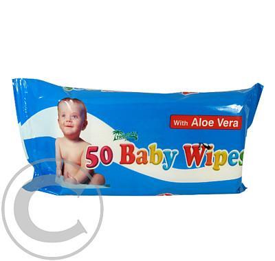Ubrousky dětské hyg.Baby Wipes Aloe Vera 50ks, Ubrousky, dětské, hyg.Baby, Wipes, Aloe, Vera, 50ks