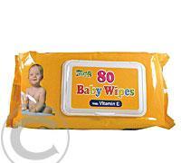 Ubrousky dětské hygienické Baby Wipes vit.E 80 ks s distr., Ubrousky, dětské, hygienické, Baby, Wipes, vit.E, 80, ks, distr.