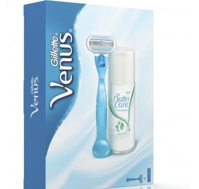 Venus Classic dárková sada – strojek   Satin Care Pure&Delicate Gel na holení 75 ml