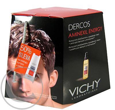 VICHY Dercos Aminexil Energy 125 ml a VICHY Dercos shampooing energisant - posilující šampon s Aminexilem 200 ml