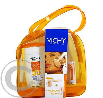 VICHY Taštička Capital Soleil mléko SPF 30  150 ml   Tyčinka na citlivé partie SPF 50  9g ZDARMA, VICHY, Taštička, Capital, Soleil, mléko, SPF, 30, 150, ml, , Tyčinka, citlivé, partie, SPF, 50, 9g, ZDARMA