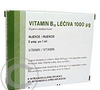 VITAMIN B12 LÉČIVA 1000 MCG  5X1ML/1000RG Injekční roztok, VITAMIN, B12, LÉČIVA, 1000, MCG, 5X1ML/1000RG, Injekční, roztok