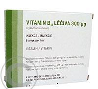 VITAMIN B12 LÉČIVA 300 MCG  5X1ML/300RG Injekční roztok, VITAMIN, B12, LÉČIVA, 300, MCG, 5X1ML/300RG, Injekční, roztok