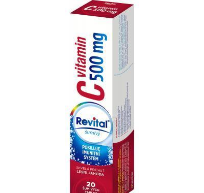 VITAR Revital C vitamin 500 mg Lesní jahoda šumivé tablety 20 ks, VITAR, Revital, C, vitamin, 500, mg, Lesní, jahoda, šumivé, tablety, 20, ks