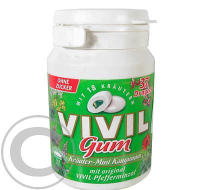 VIVIL žvýkačky bylinky bez cukru dóza 70g 1271, VIVIL, žvýkačky, bylinky, bez, cukru, dóza, 70g, 1271