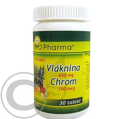 Vláknina 600mg Chrom 100mcg tbl.30 Bio-Pharma, Vláknina, 600mg, Chrom, 100mcg, tbl.30, Bio-Pharma