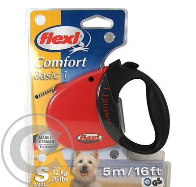 Vodítko FLEXI Comfort 1 5m/12kg Lanko Červená 1ks