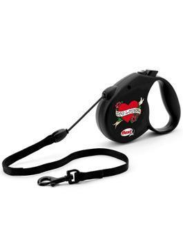 Vodítko FLEXI RockStar 5m/20Kg Černá DOG LOVER