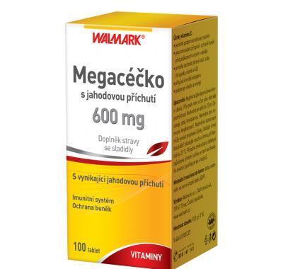 WALMARK Megacéčko vitamín C 600 mg jahodová příchuť 100 tablet, WALMARK, Megacéčko, vitamín, C, 600, mg, jahodová, příchuť, 100, tablet