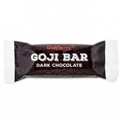 WOLFBERRY Goji bar tyčinka hořká čokoláda 40 g, WOLFBERRY, Goji, bar, tyčinka, hořká, čokoláda, 40, g