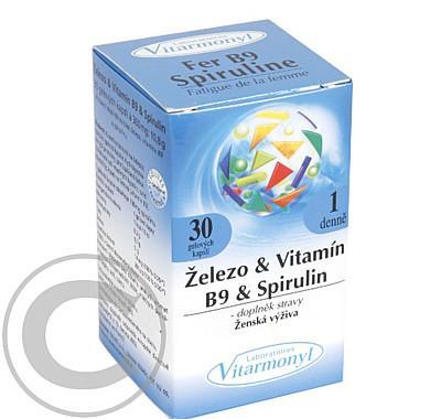 Železo Vitamín B9 Spirulin gel.cps.30, Železo, Vitamín, B9, Spirulin, gel.cps.30