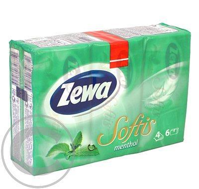 Zewa softis 6x9/10 kapesníčků menthol, Zewa, softis, 6x9/10, kapesníčků, menthol