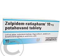 ZOLPIDEM-RATIOPHARM 10 MG  10X10MG Potahované tablety