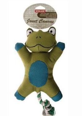 ZOLUX hračka pes Žába s bavlněným uzlem 19,5cm