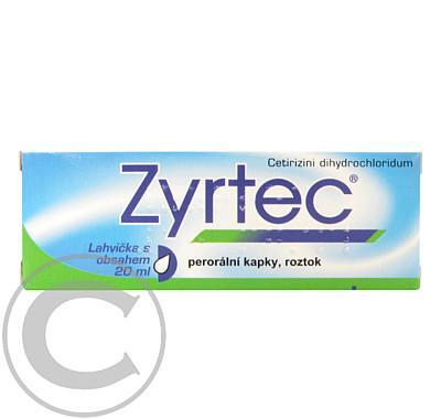 ZYRTEC  1X20ML Kapky, roztok, ZYRTEC, 1X20ML, Kapky, roztok