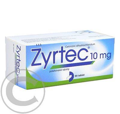 ZYRTEC  90X10MG Potahované tablety, ZYRTEC, 90X10MG, Potahované, tablety